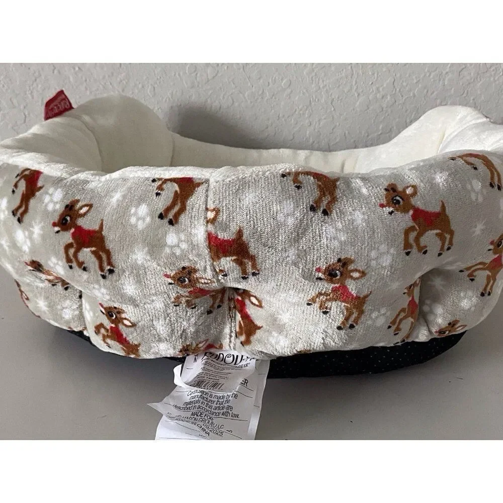 Rudolph The Red‎ Nose Reindeer Cozy Cuddler Dog Pet Bed Soft Christmas NEW